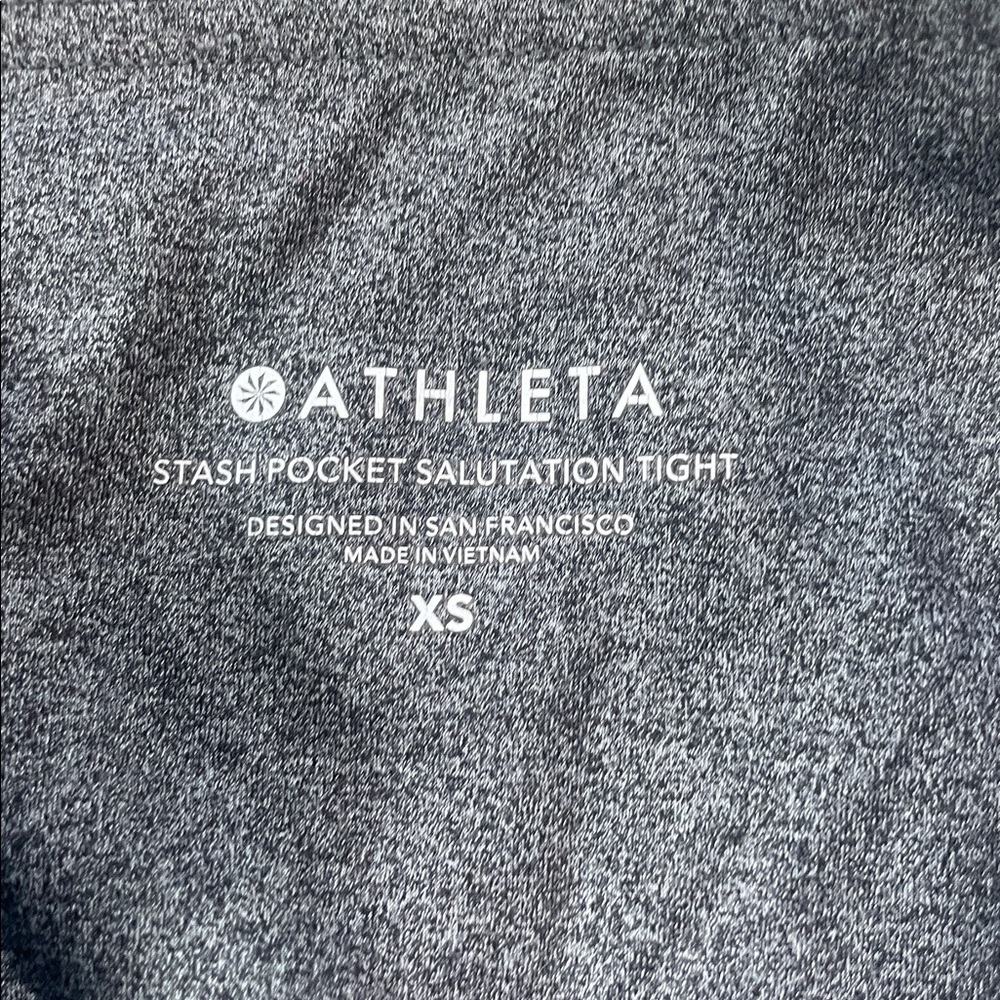 Athleta Stash Pocket Salutation Tights High Rise 7/8ths Dark Gray XS | EUC - Picture 7 of 8